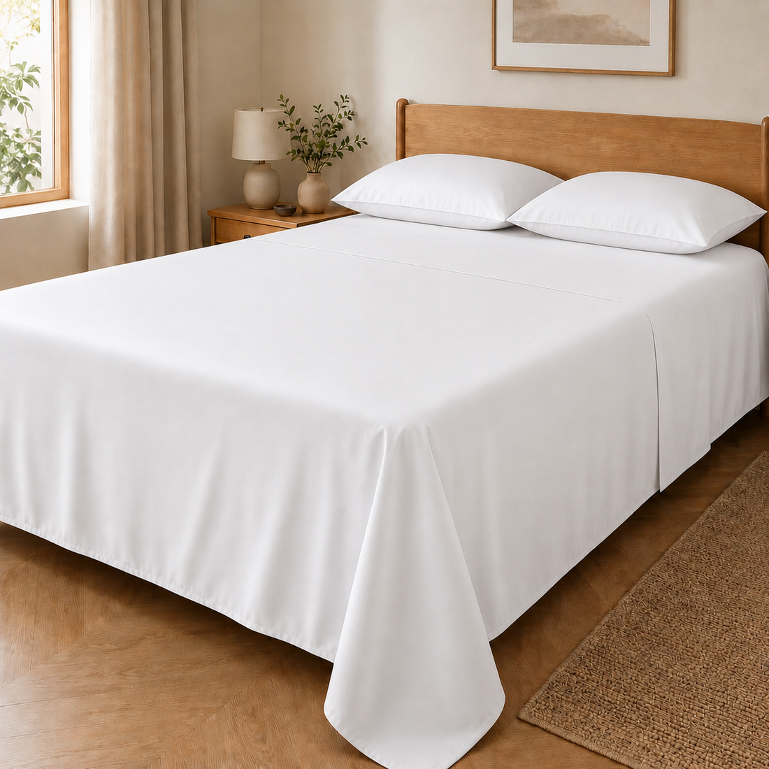 Crisp 300TC Cotton Sateen Flat Sheet